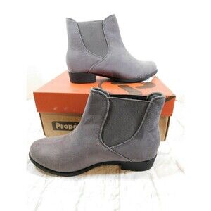 Propet Women's Scout Pull On Ankle Bootie sz 9 D (W) Grey Velour